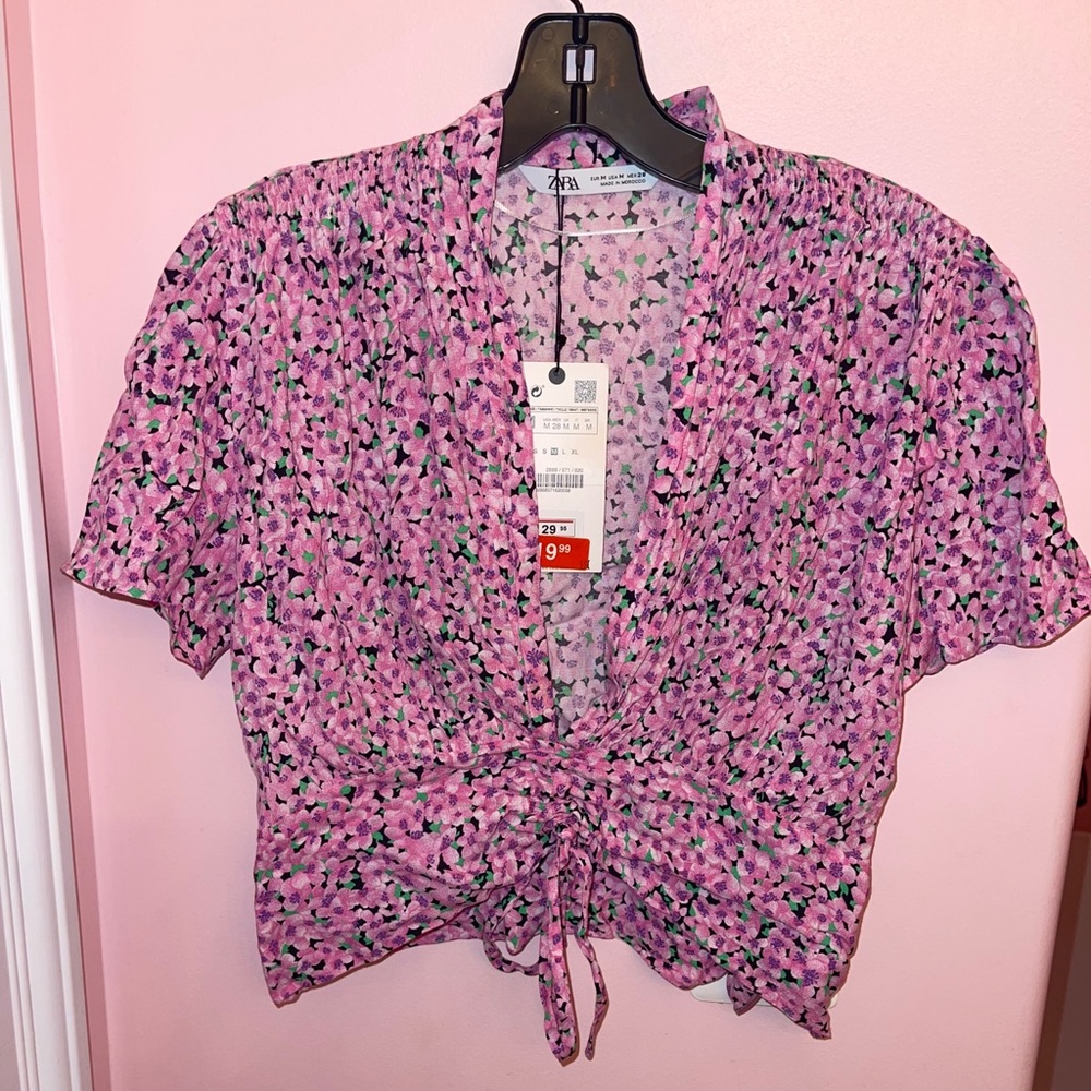 NWT Zara Blouse Crop Top